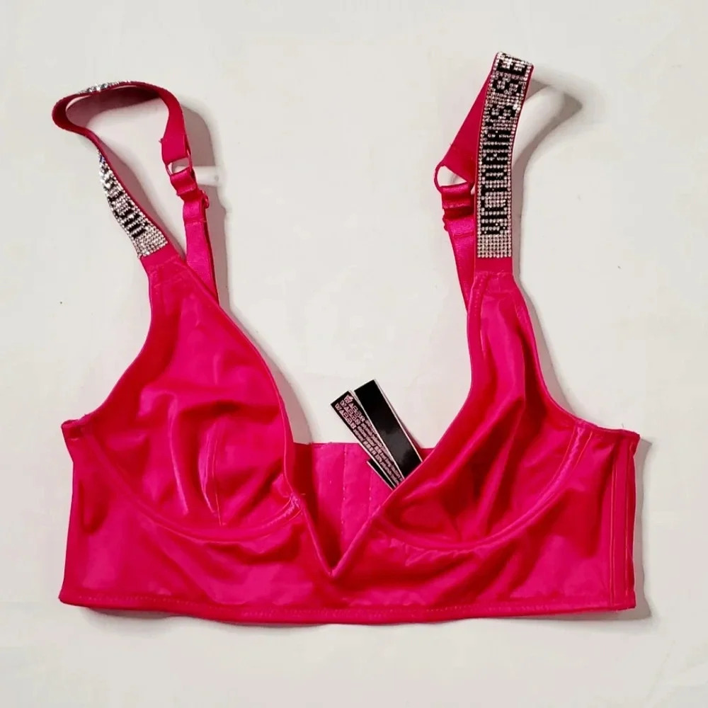 Victoria's Secret Queen's Pink Jeweled Rinestone Adjustable Strap Small